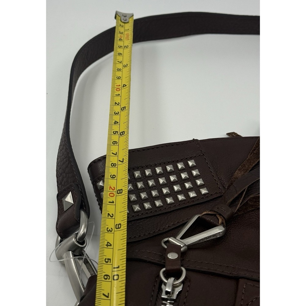BMakowsky Brown Brandy Leather Studs Shoulder Purse Bag‎ NWT - Picture 13 of 14